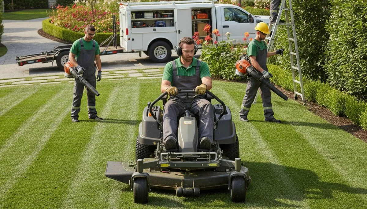 Tree service crew providing lawn care in Troy, NY for healthier, cleaner-looking yards