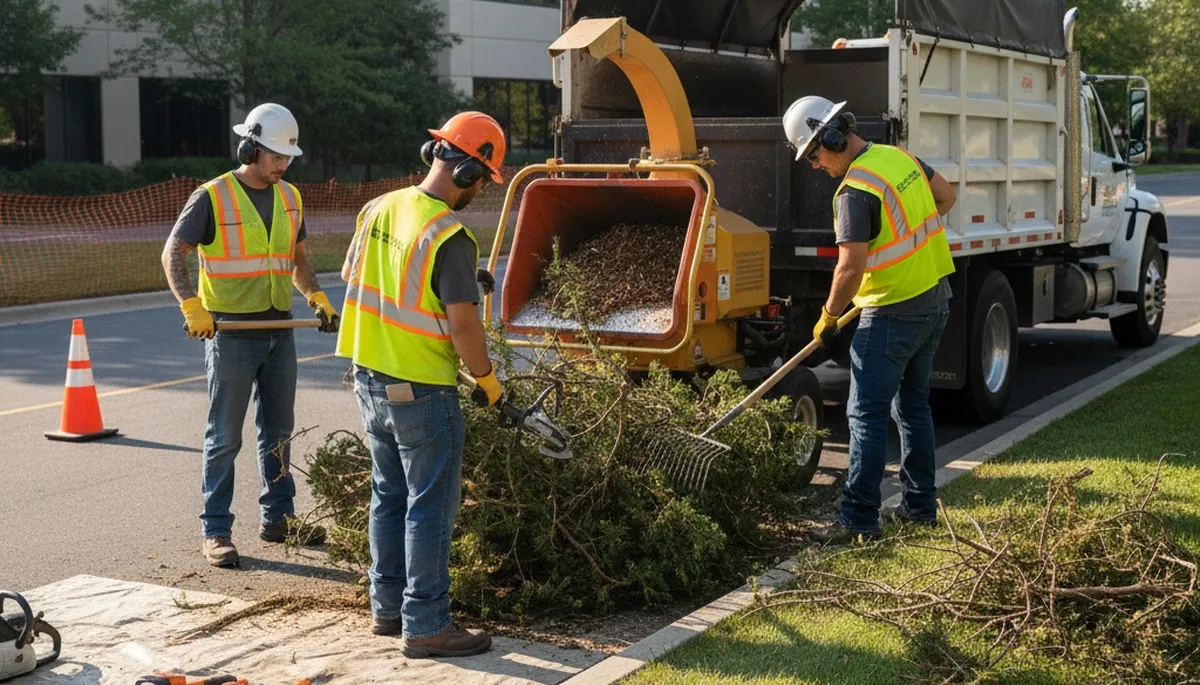 Arbor Tree Care crew removing shrubs in Troy, NY for a residential property
