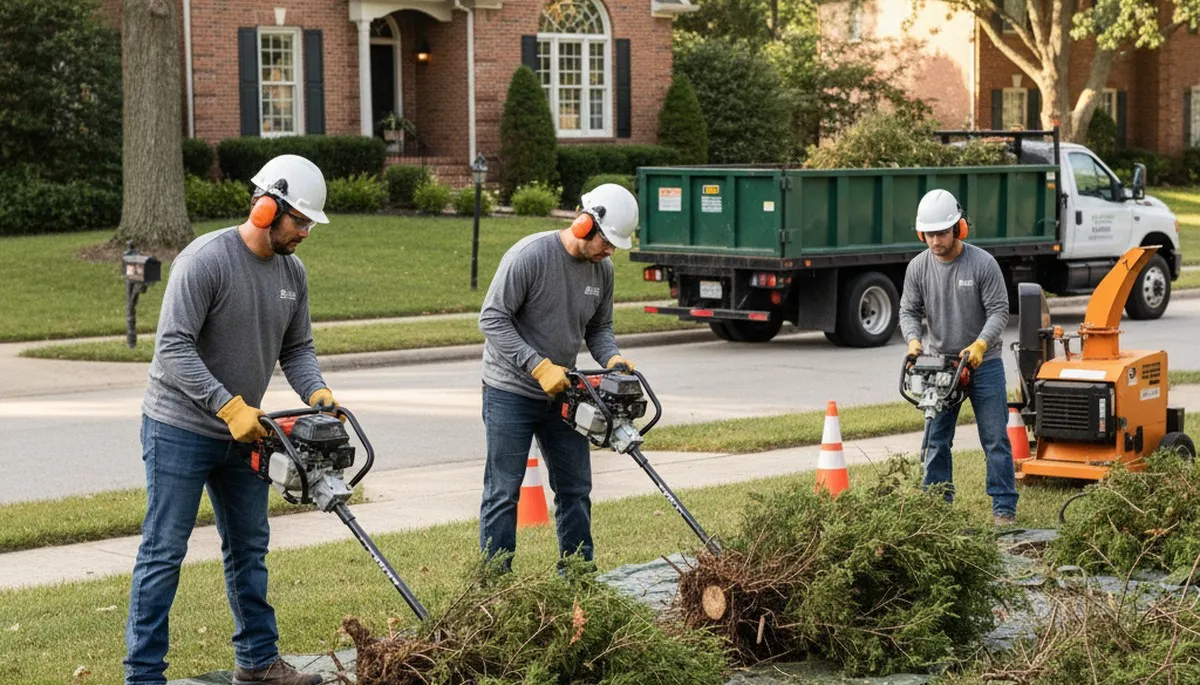 Shrub removal service in Troy, NY for overgrown bushes on a residential property