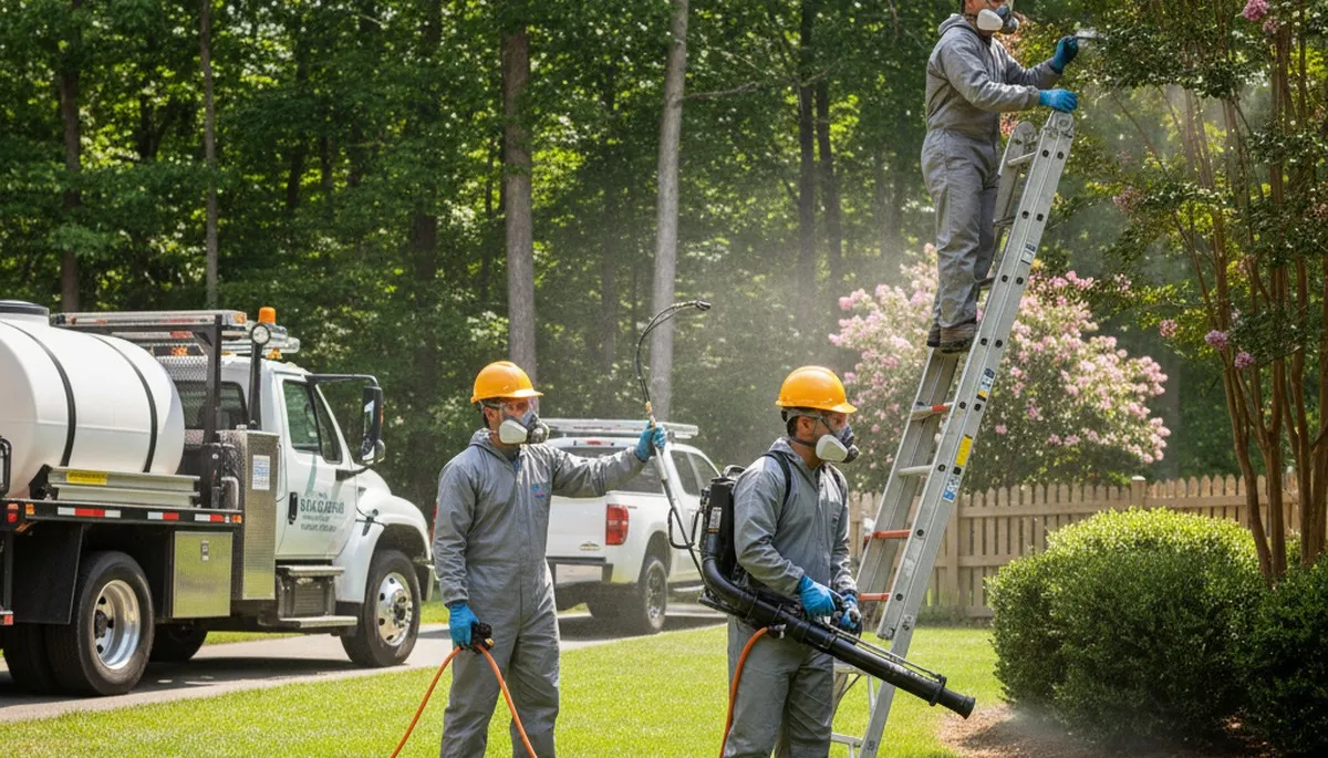 Tick control service treating a residential yard in Troy, NY to reduce ticks and protect outdoor spaces