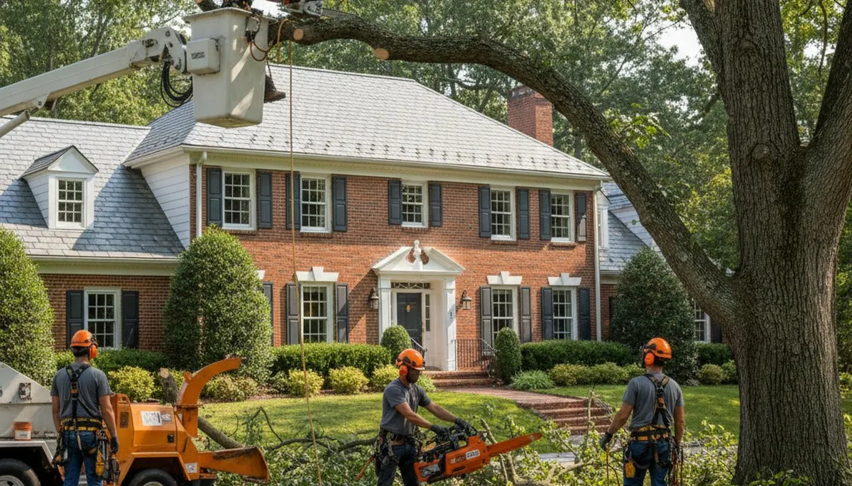 Tree service crew in Troy, NY performing professional tree trimming and removal work