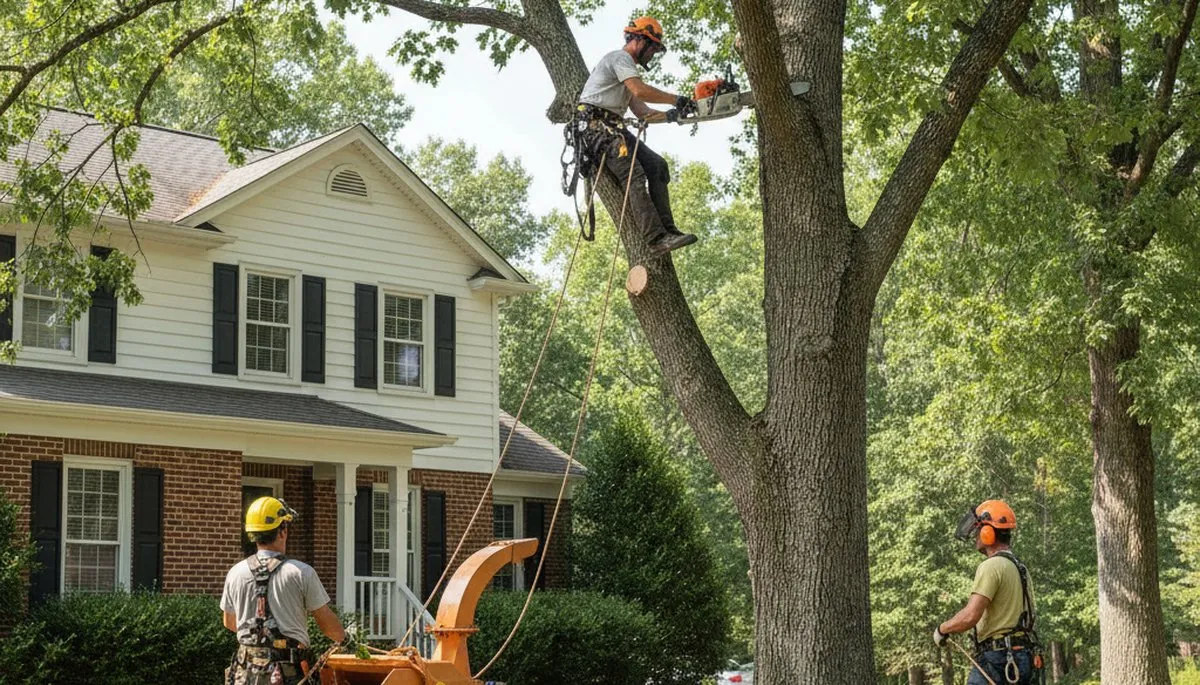Tree service crew working in Troy, NY for tree removal, trimming, and property care