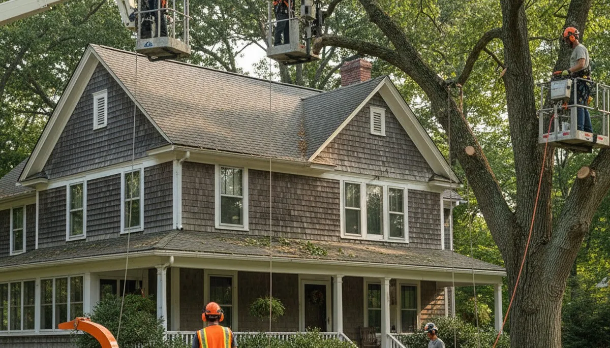 Tree service crew in Troy, NY providing professional tree removal and trimming services