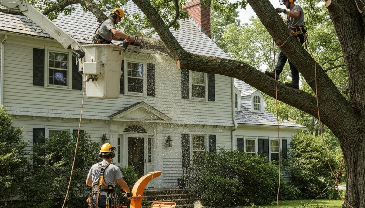 Tree service crew in Troy, NY handling professional tree trimming and removal work
