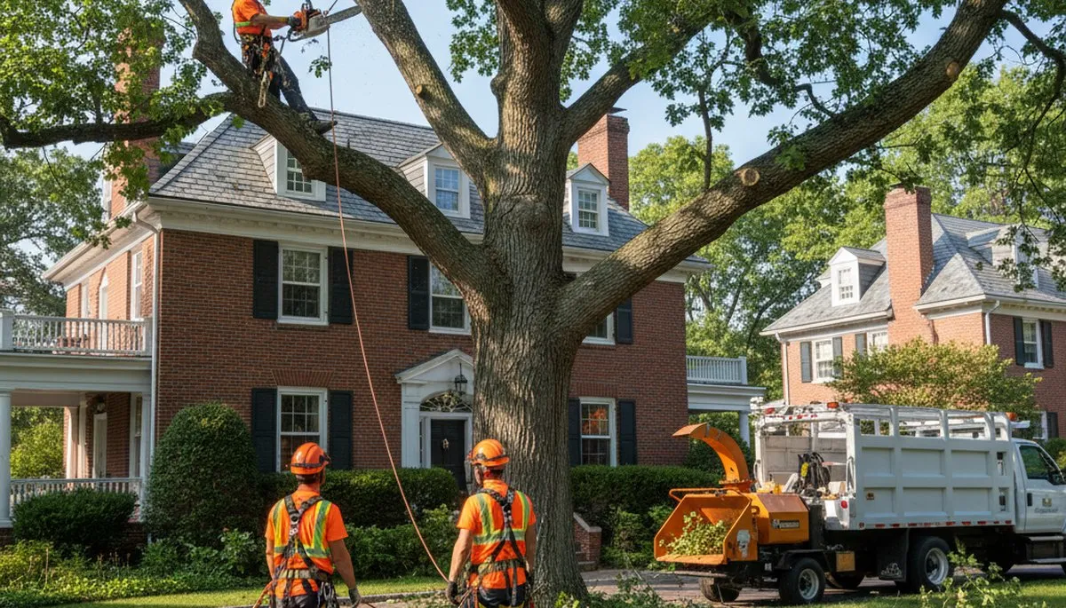 Tree service crew in Troy, NY providing professional tree removal and trimming services