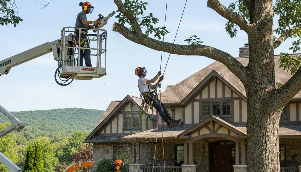 Tree service crew in Troy, NY providing professional tree trimming and removal services