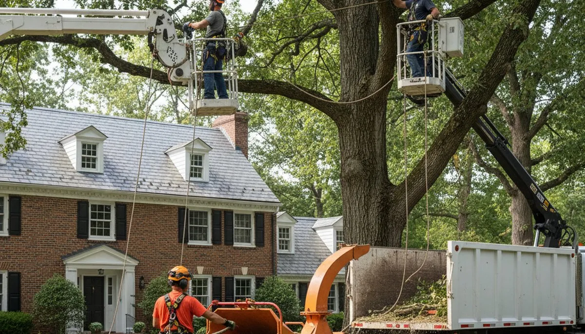Tree service crew in Troy, NY providing professional tree removal and trimming services