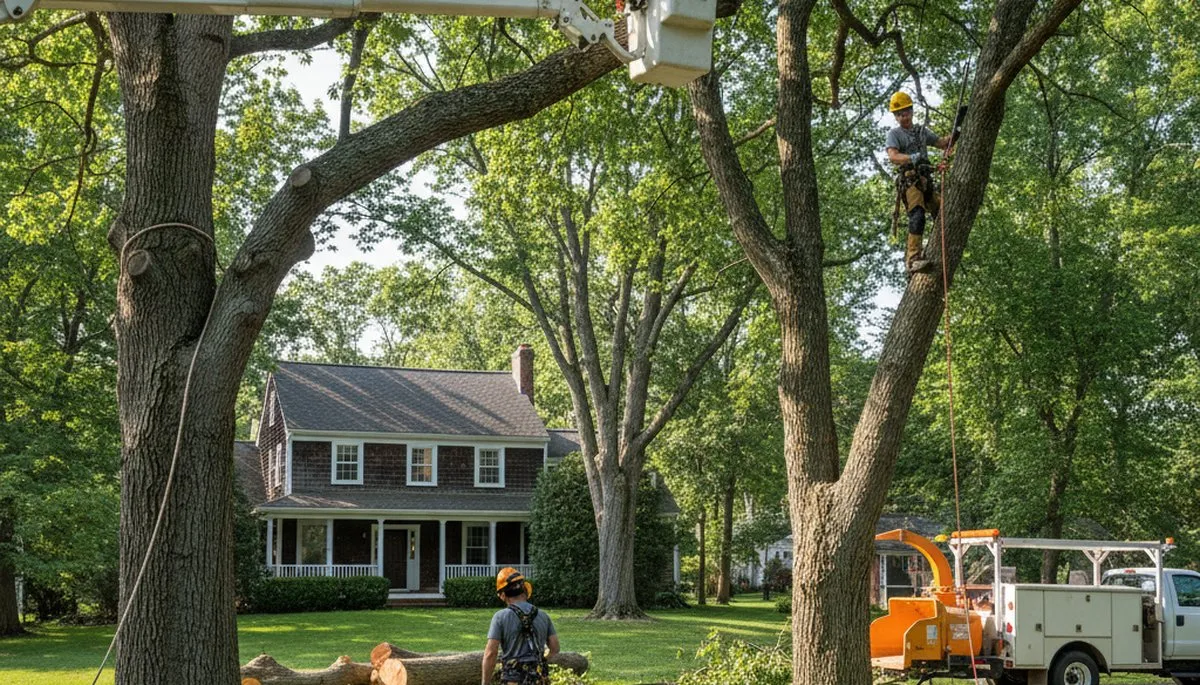 Tree service crew in Troy, NY providing professional tree trimming and removal services